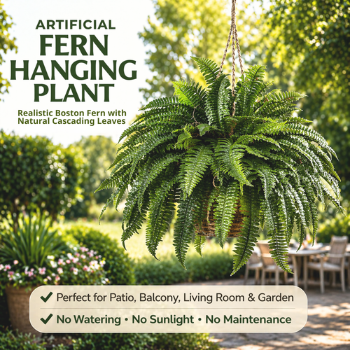 🔥 $9.96 On Sale Only Today 🌱 UV-Resistant Lifelike Artificial Boston Fern