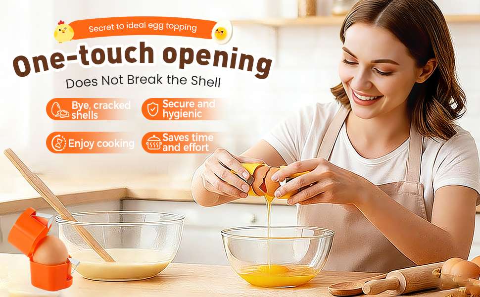 2026 New Multifunction Egg Shell Opener – Easy Crack & Peel, Stainless Steel (Orange)